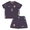 Officiële Voetbalshirt + Korte Broek Engeland Rice 4 Uit EK 2024 - Kids